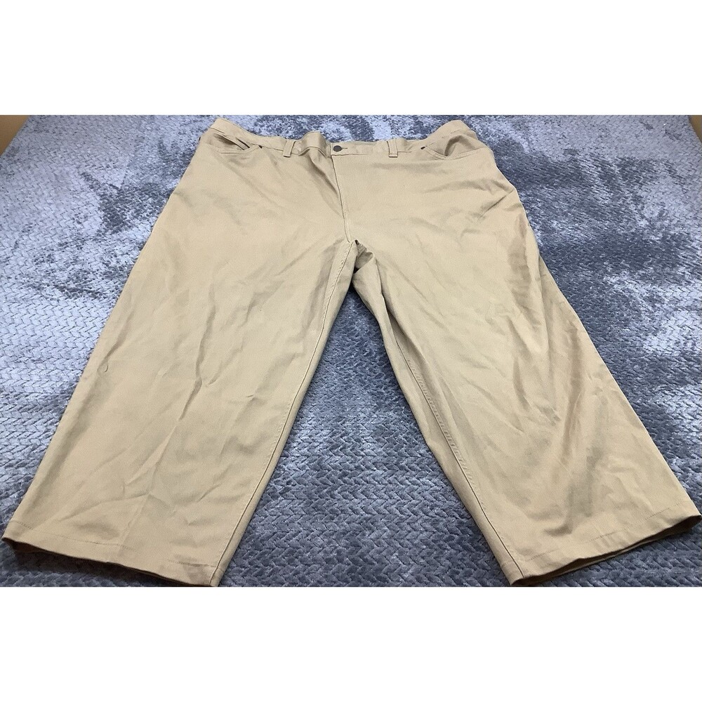 MENS HARBOR BAY TAN ACTIVE KHAKI PANTS CONTINUOUS COMFORT WAISTBAND 48 X 32